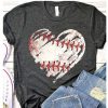 Baseball heart t shirt