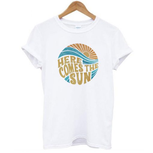 Here comes the sun vintage inspired beach graphic t shirt