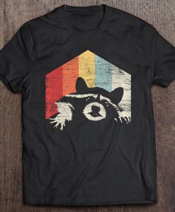 Raccoon Face Retro t shirt