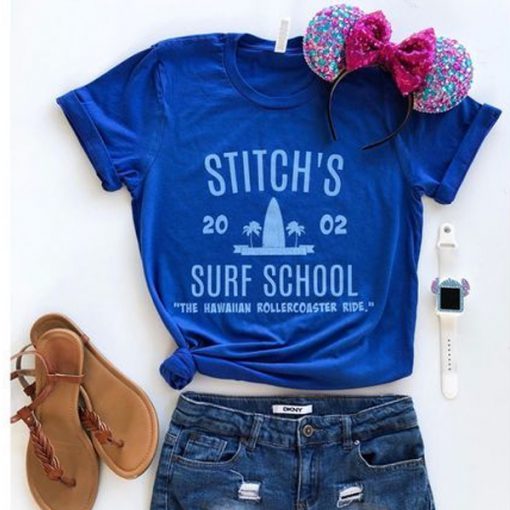 Stitch's Surf School t shirt