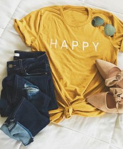 Happy Graphic Tee Summer tee t shirt