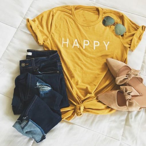 Happy Graphic Tee Summer tee t shirt