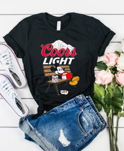 Mickey mouse drinking Coors Light t shirt