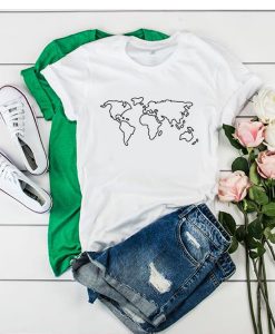 Minimalist World Map t shirt