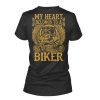 My Heart Belong To A Biker t shirt back