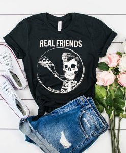 Real Friends Pizza Skeleton tshirt