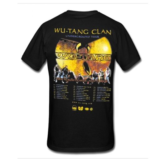 Wutang Clan Underground Tour t shirt back