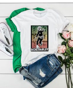 Bob Marley Playing Football Soccer t shirt