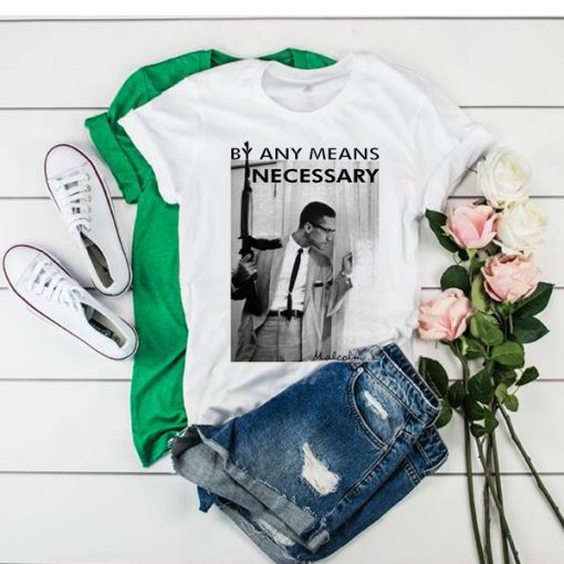 By Any Means Necessary Malcolm X Inspired t shirt