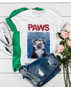 Grumpy Cat Paws Jaws Parody t shirt