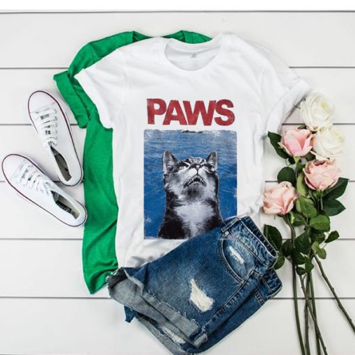 Grumpy Cat Paws Jaws Parody t shirt