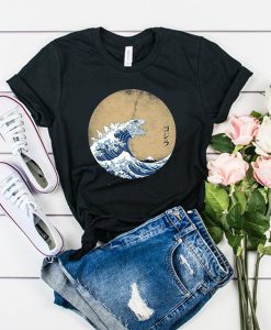 The great wave off Kanagawa Godzilla t shirt