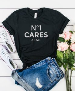 no 1 cares black t shirt