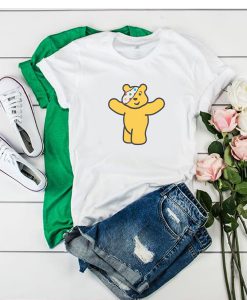 Adults White Pudsey Bear Children In Need t shirt