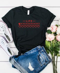 Legend of Zelda Hearts Life Bar t shirt