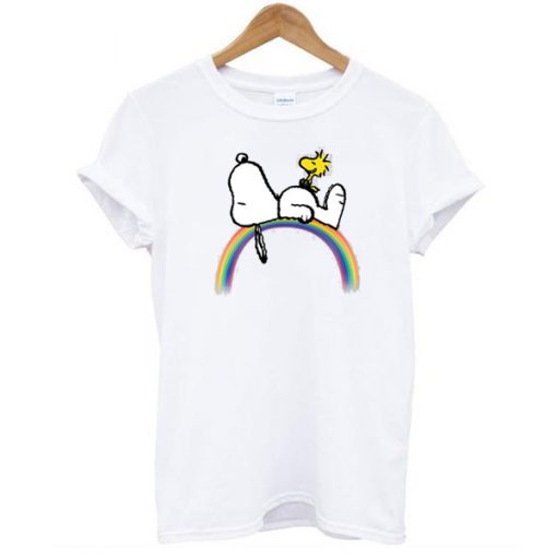 Peanuts Snoopy Woodstock Rainbow t shirt