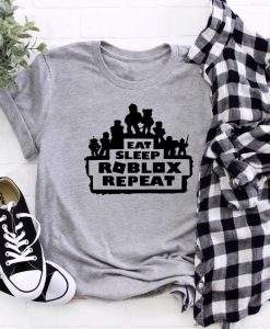 Eat Sleep Roblox Repeat funny gamer t shirt