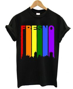 Fresno California Downtown Rainbow LGBT Gay Pride tshirt