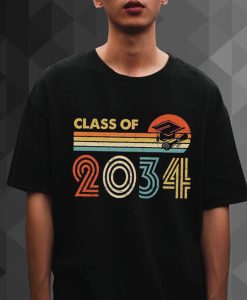 Class Of 2034 Shirt Vintage For Men or Women Graduation Senior Funny t shirt