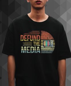 Defund The Media Protest Fake News Political Social Distance Unisex T-Shirt - Retro Vintage TV Defund The Media t shirt
