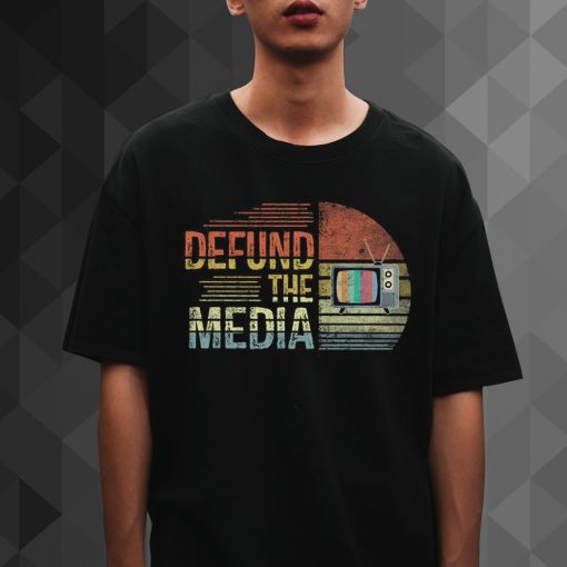 Defund The Media Protest Fake News Political Social Distance Unisex T-Shirt - Retro Vintage TV Defund The Media t shirt