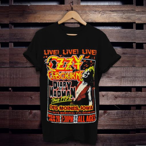 Ozzy Osbourne Diary Of A Madman Tour Men's Black t shirt