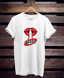 Shhh Lips Girls Cream t shirt