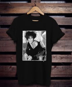 Whitney Houston Special Order Whitney Signed Photo Adult Short Sleeve t shirt