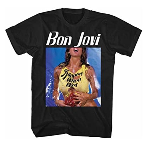 Bon Jovi Slippery When Wet Album Black t shirt