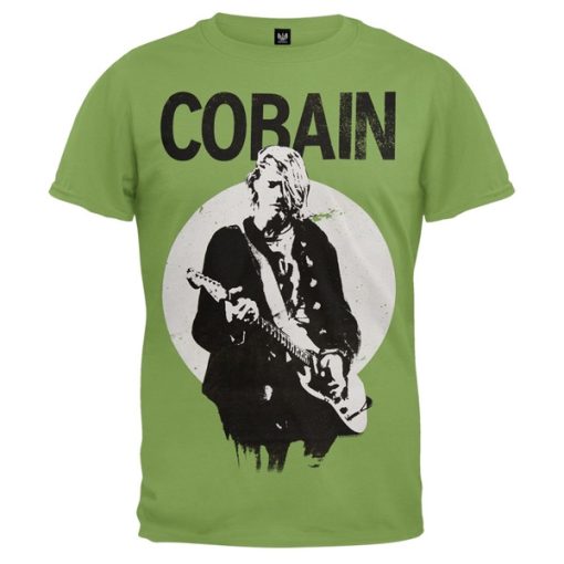 kurt cobain standing guitar photo t shirt