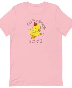 Live Laugh Love Funny Duck Strawberry Hat t shirt