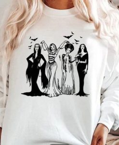 Morticia Addams Lily Munster Vampira and Elvira sweatshirt