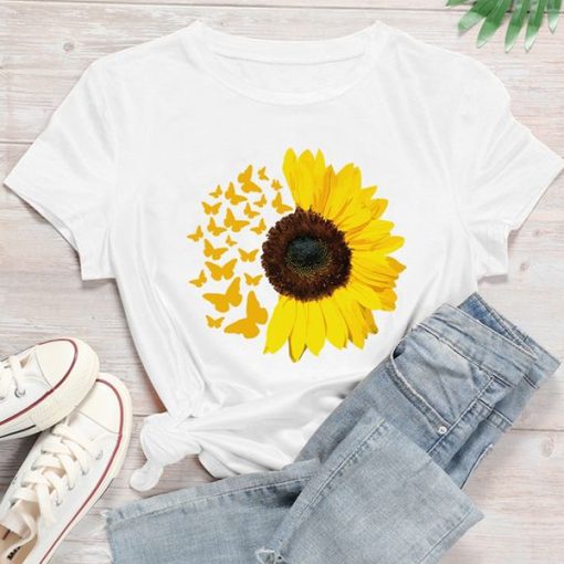 Sunflower & Butterfly t shirt