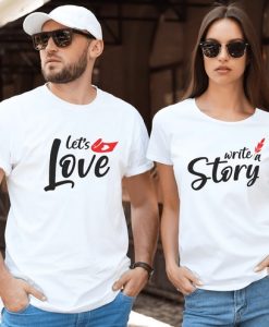 Love Story Unique Couple T-Shirts thd
