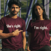 She's Always Right Couple T-Shirt thd