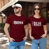The Boss The Real Boss - Couple T-Shirts thd