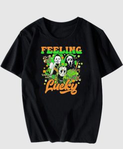 Horror feeling lucky St Patrick's Day T shirt thd