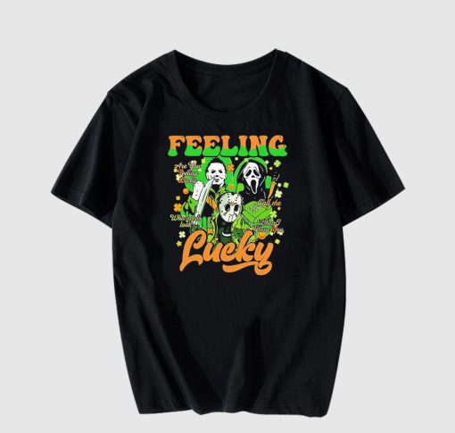 Horror feeling lucky St Patrick's Day T shirt thd