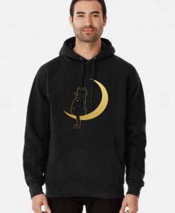 Cat in the Moon Hoodie thd