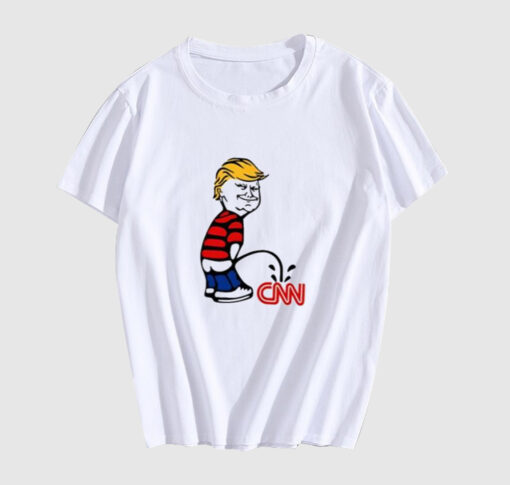 Donald Trump Piss On Cnn Fake T Shirt thd